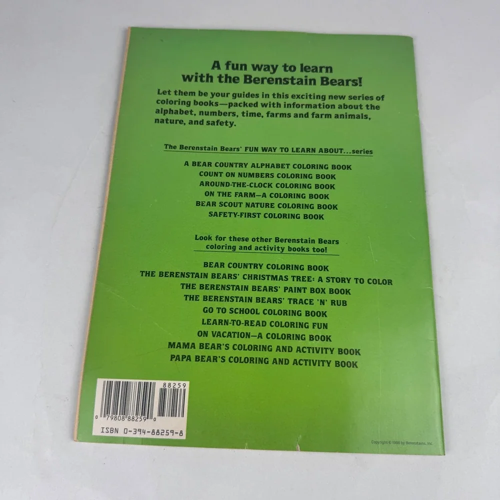 The Berenstain Bears Coloring Book 1986 Safety First Barely Used - Picture 2 of 6
